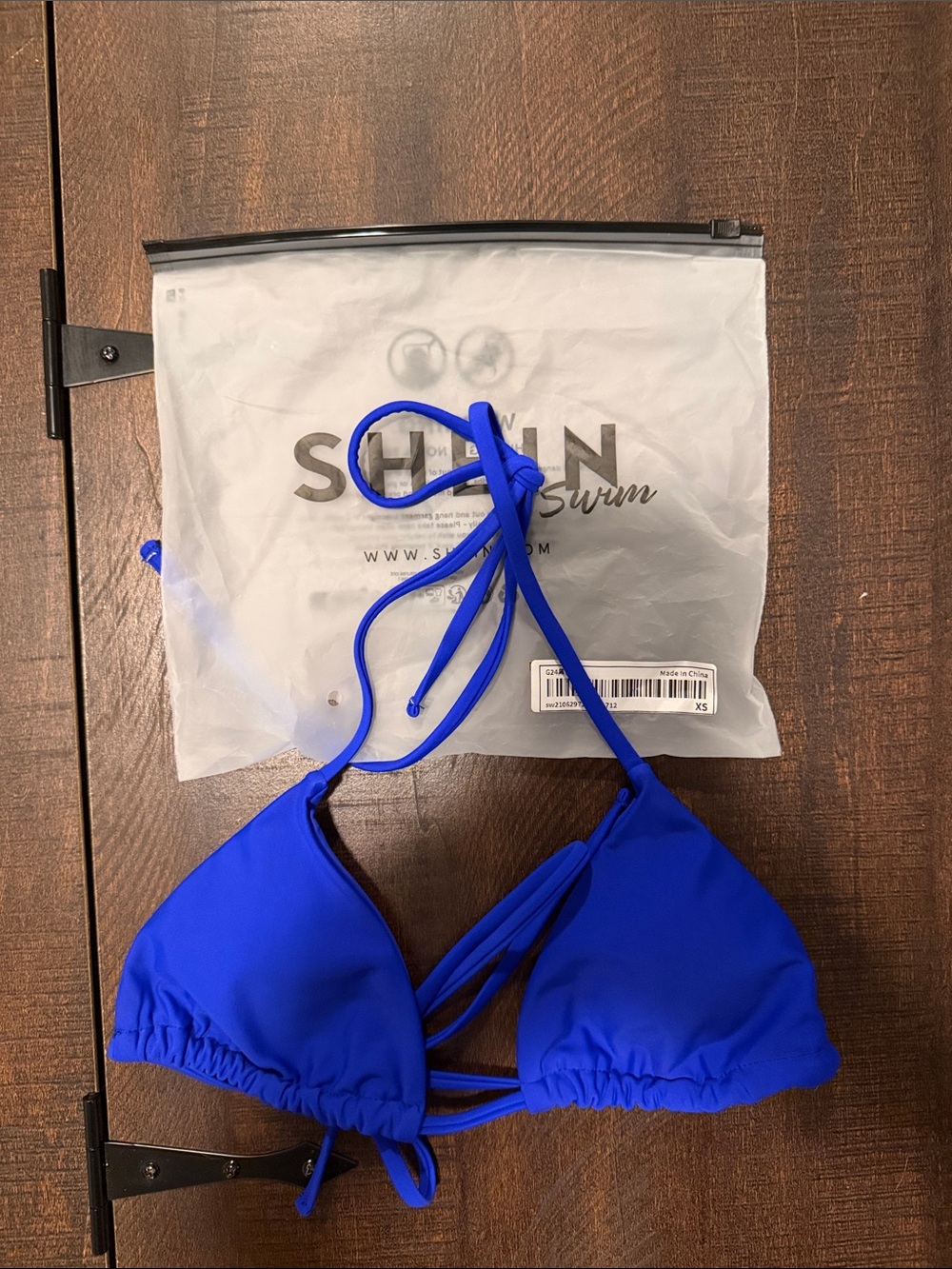 SHEIN Royal Blue Triangle Halter Bikini Top